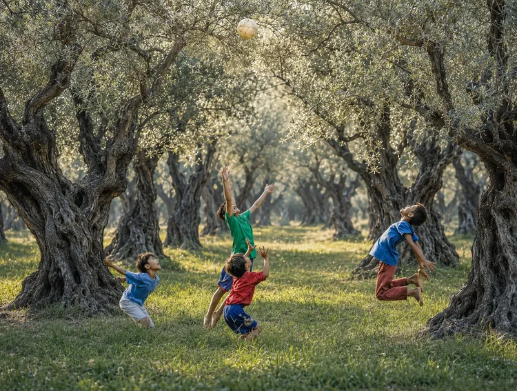 Paesaggio con ulivi pugliesi — diritto alla felicità